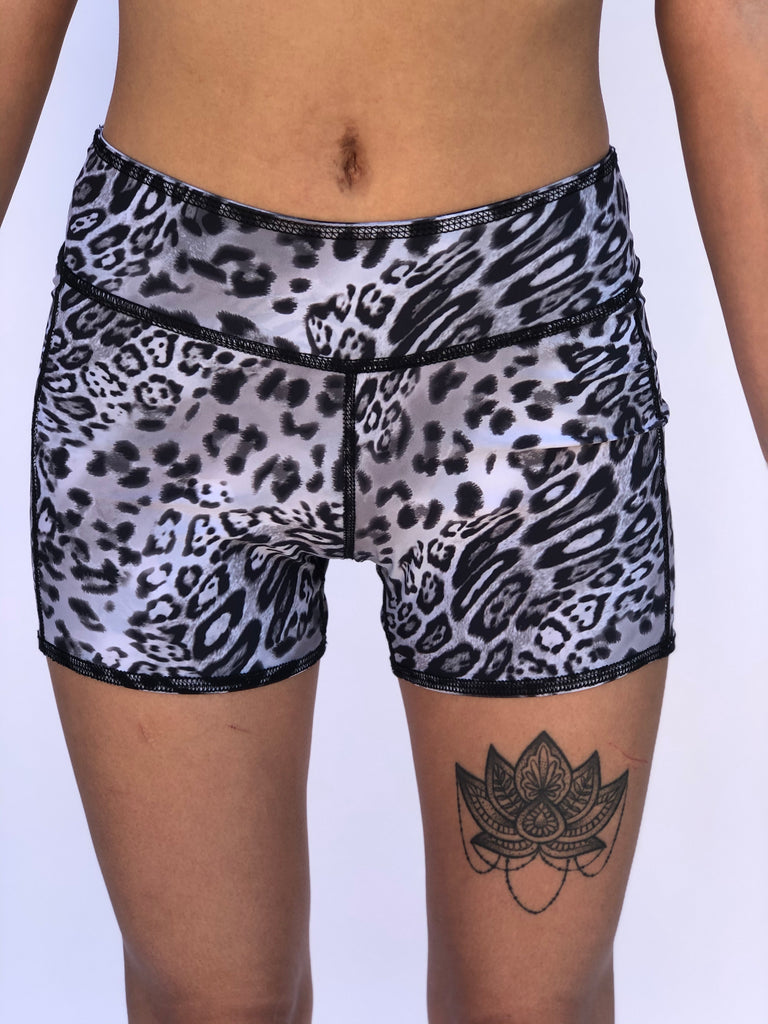 BOYS SHORTS LOW RISE WHITE TIGER/SNOW LEOPARD One Love One Tribe Apparel