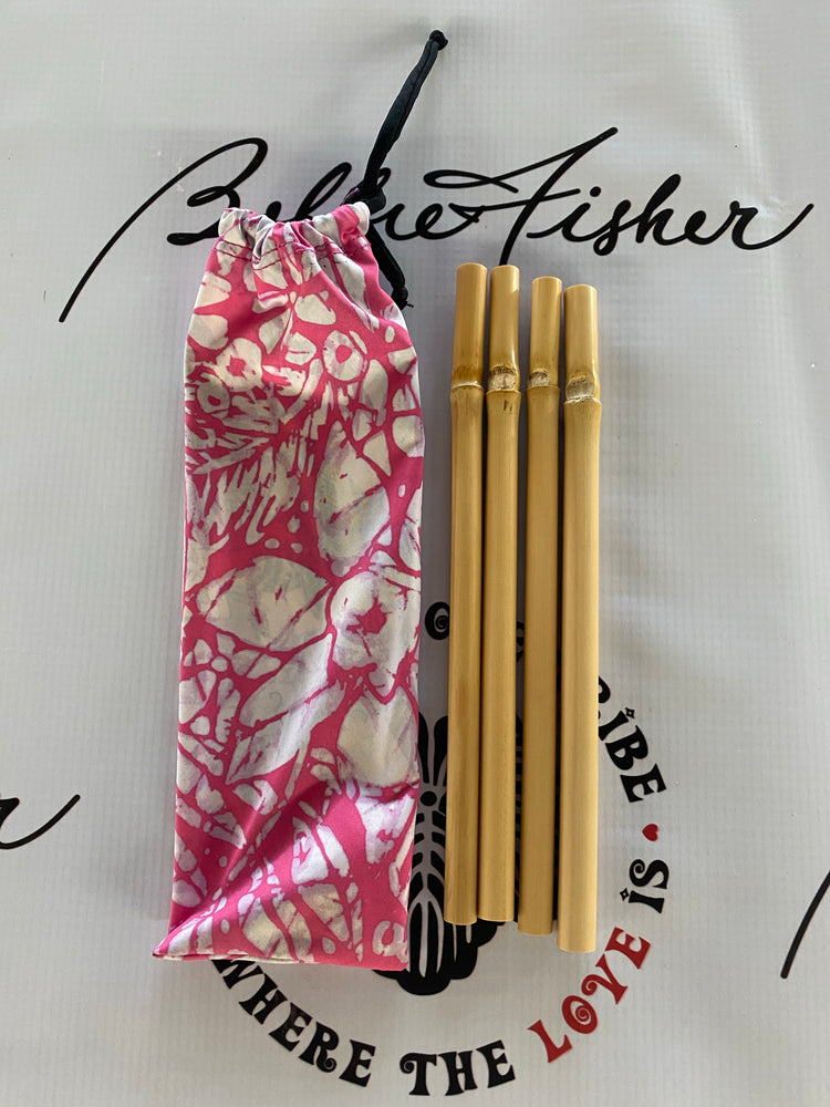BAMBOO STRAWS WITH CUSTOM POUCH